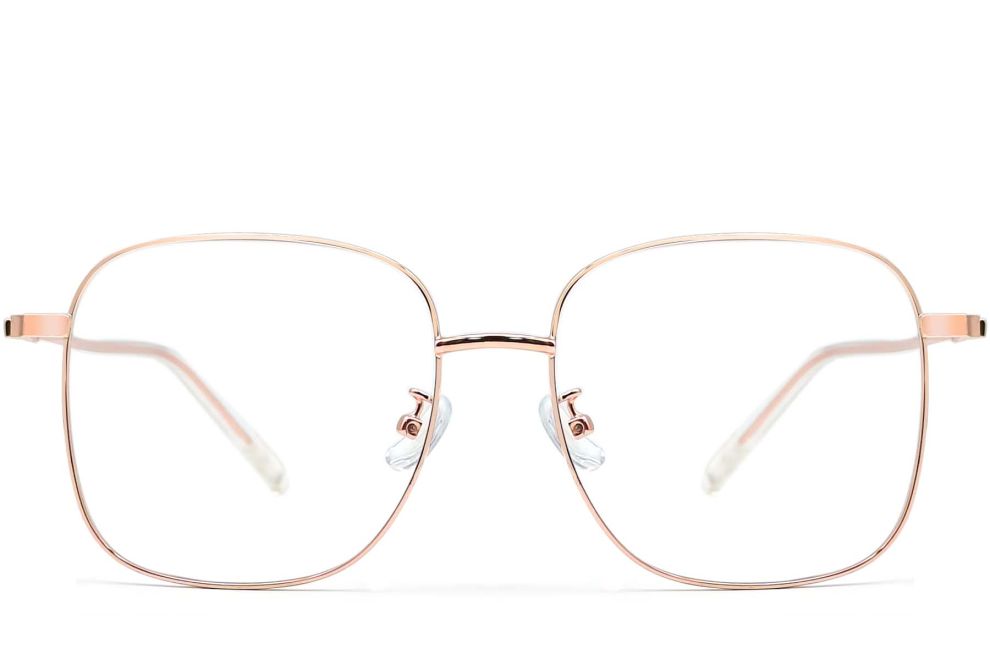 Rectangular Pink Metal Glasses #BS0406-0033