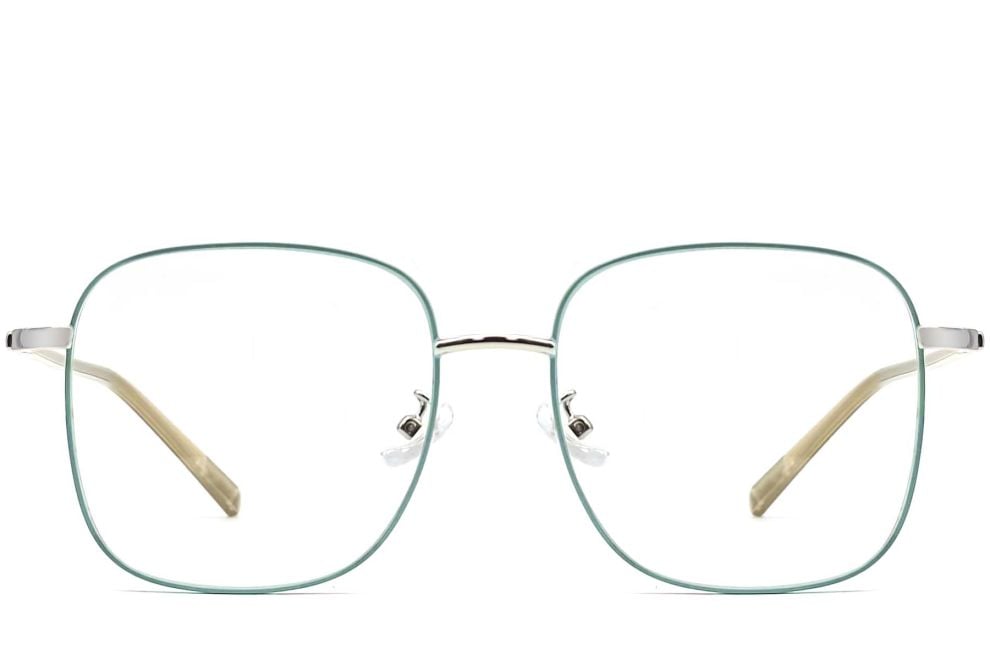 Rectangular Green Metal Glasses #BS0406-0034