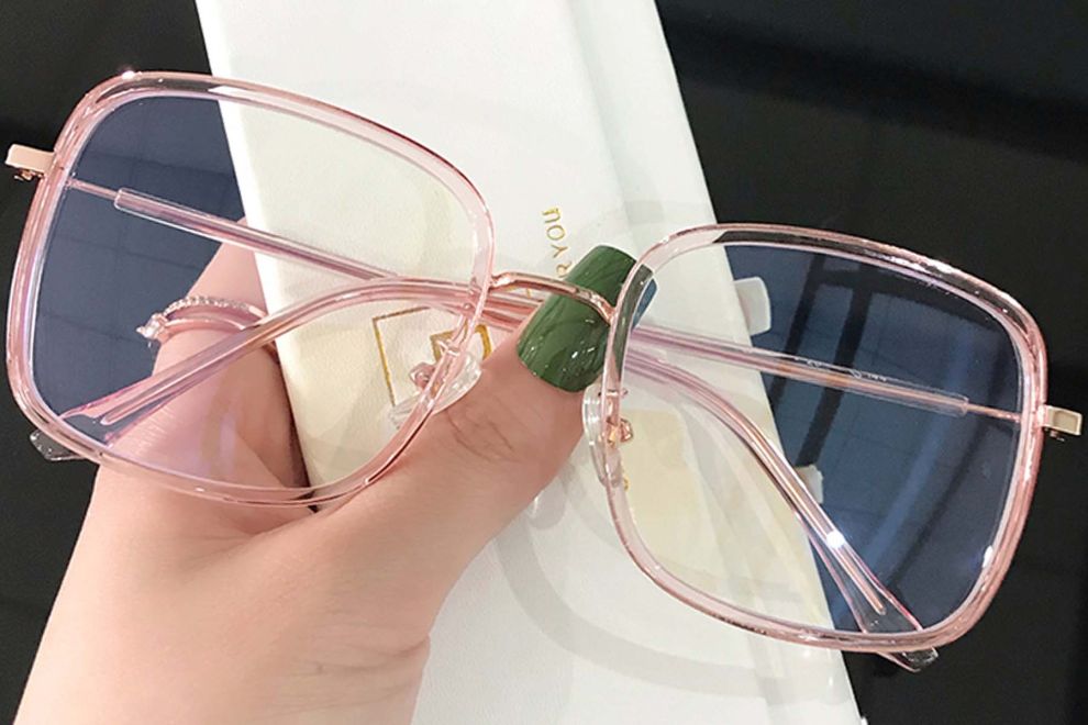Gafas rectangulares TR90 rosas #BS0406-0044