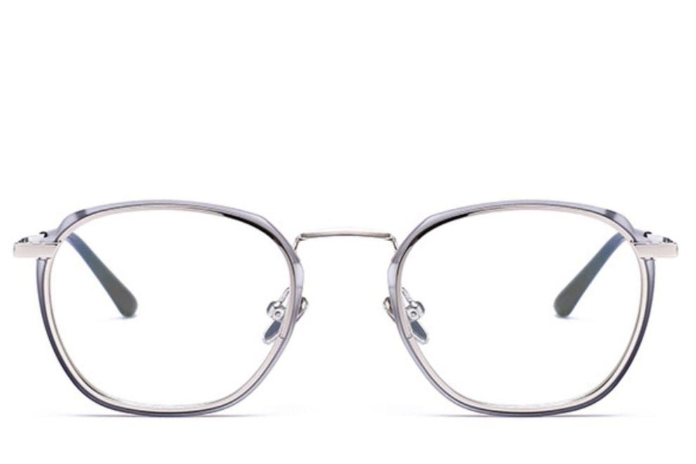 Rectangular Grey Metal Glasses #BS0406-0049