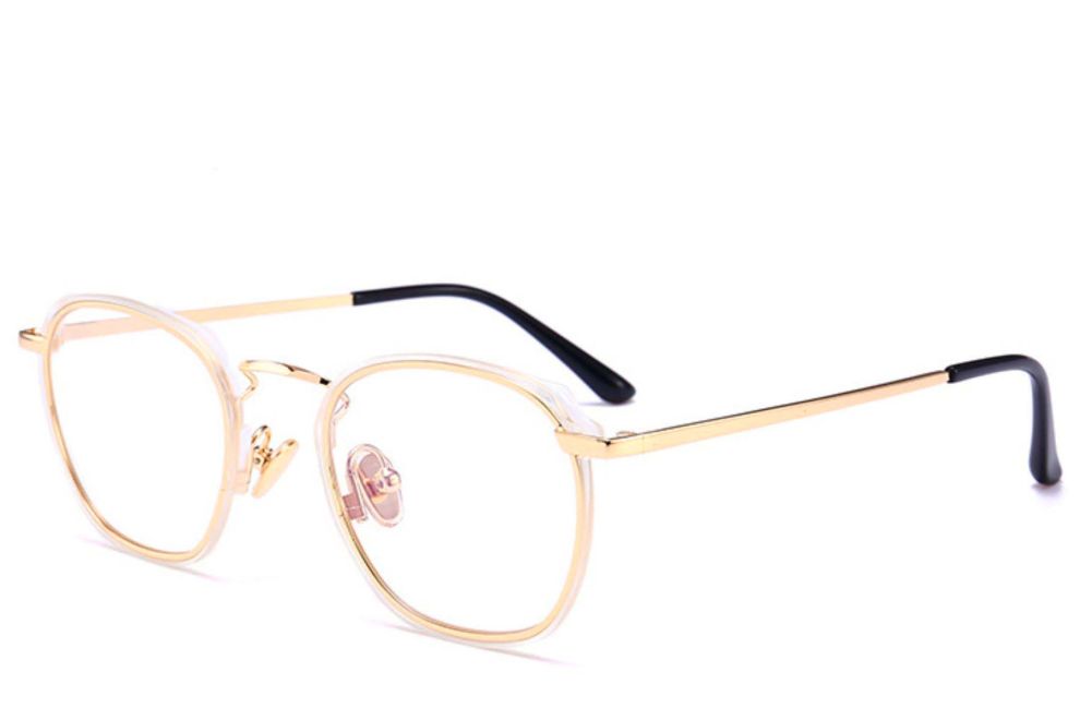 Rectangular Golden Metal Glasses #BS0406-0050