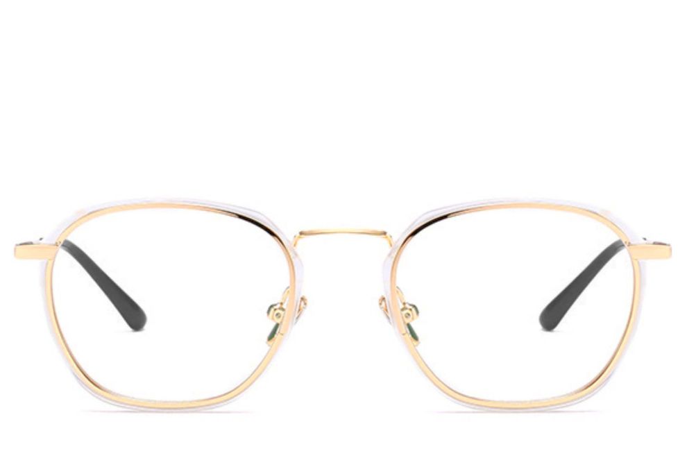 Rectangular Golden Metal Glasses #BS0406-0050
