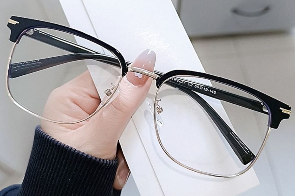 Semi-rimless Golden TR90 Glasses #BS0406-0085