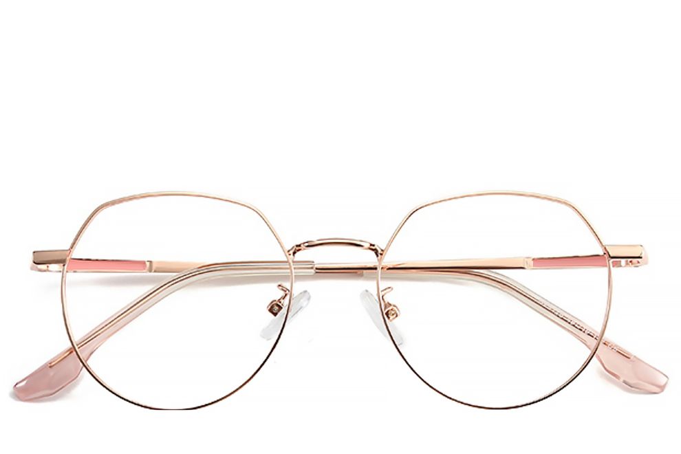 Geometric Pink Metal Glasses #BS0406-0091