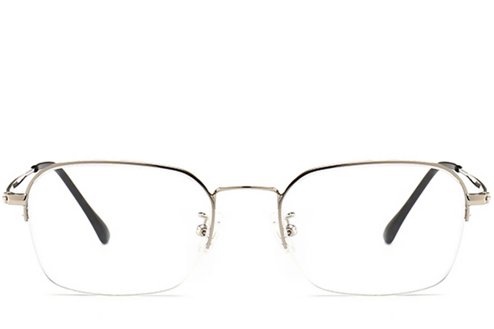 Gafas de metal plateado semi al aire #BS0406-0131