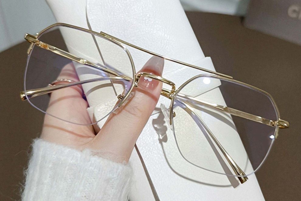 Aviator Golden Metal Glasses #BS0406-0152
