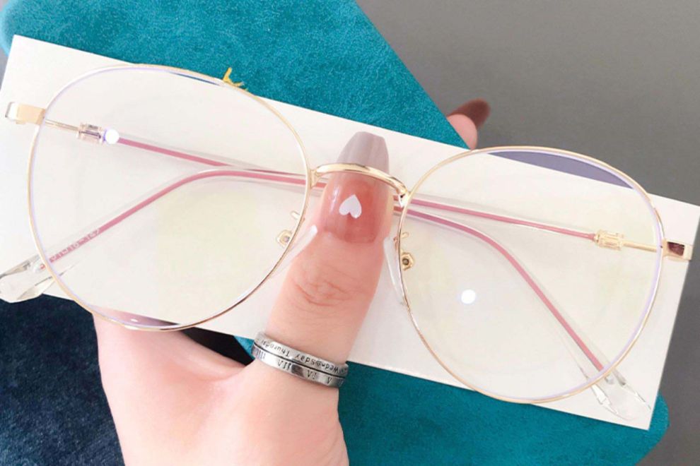 Oval Pink Metal Glasses #BS0406-0164