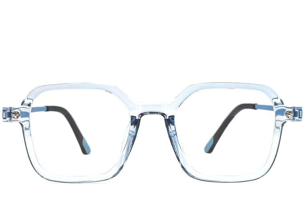 Rechthoekige blauwe TR90-bril #BS0406-0180