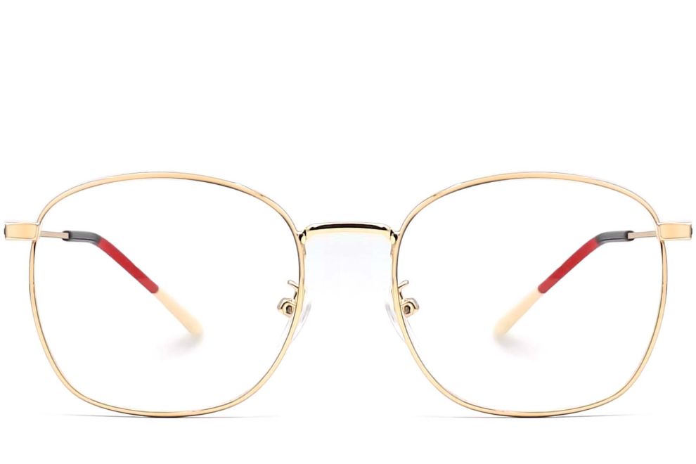 Rectangular Golden Metal Glasses #BS0406-0181
