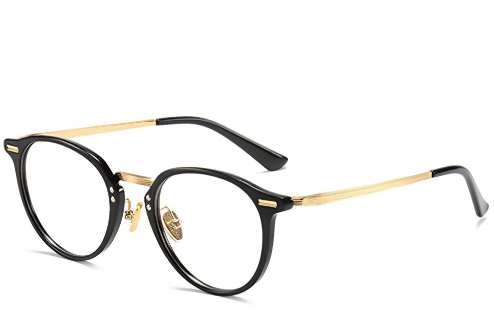 Oval Golden Metal Glasses #BS0406-0245