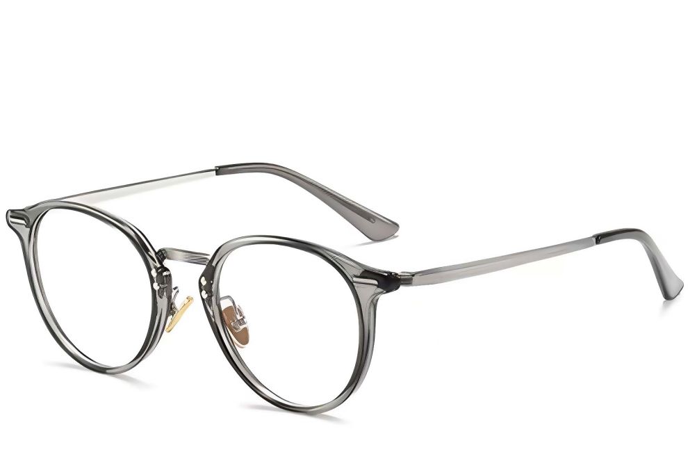 Oval Grey Metal Glasses #BS0406-0247