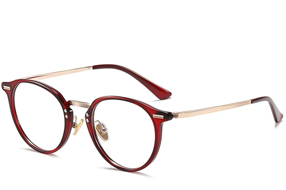 Oval Red Metal Glasses #BS0406-0248