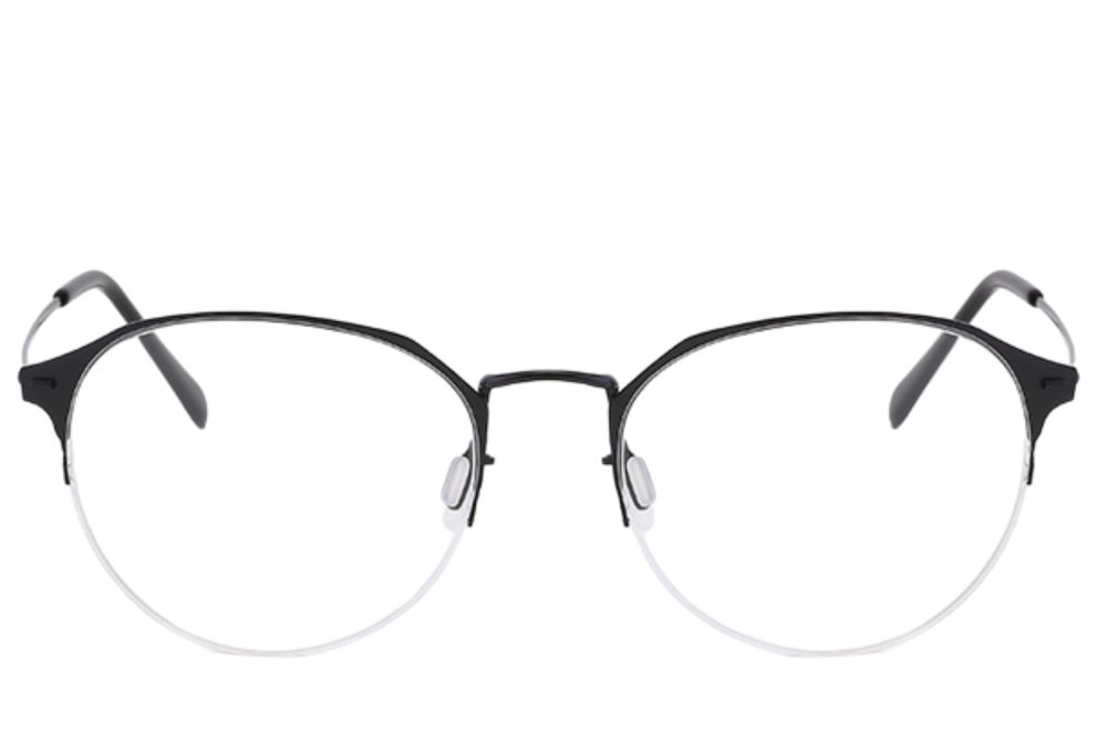Semi-rimless Black Metal Glasses #BS0406-0249