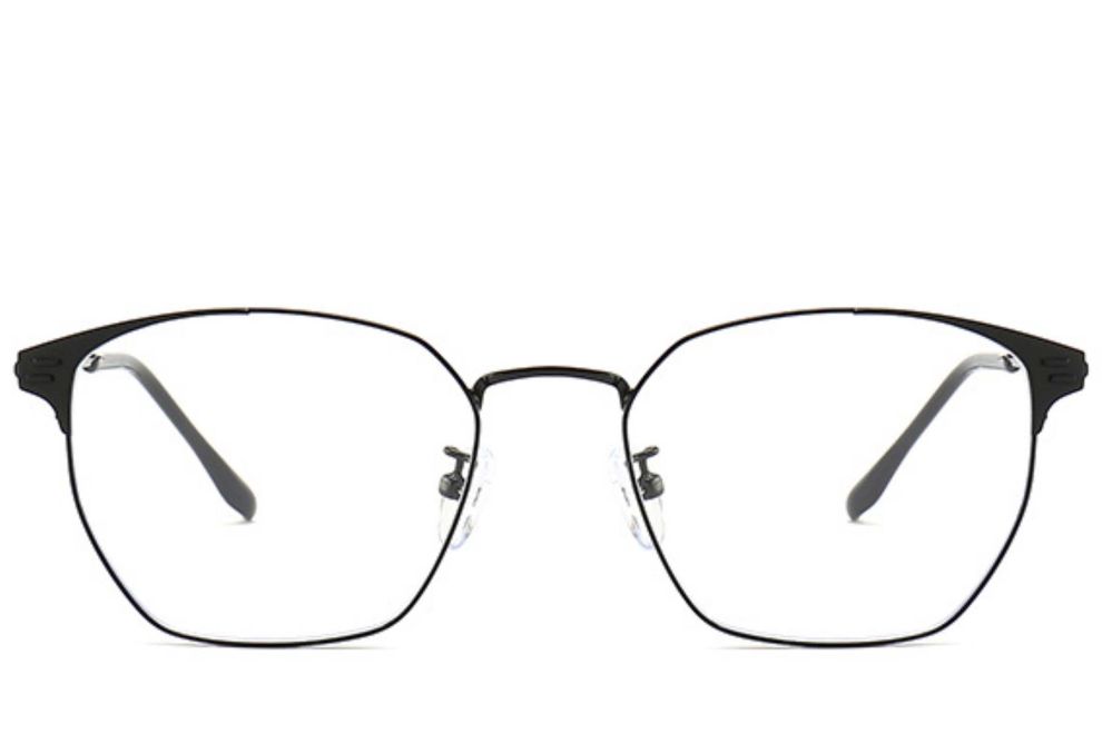 Semi-rimless Black Metal Glasses #BS0406-0252