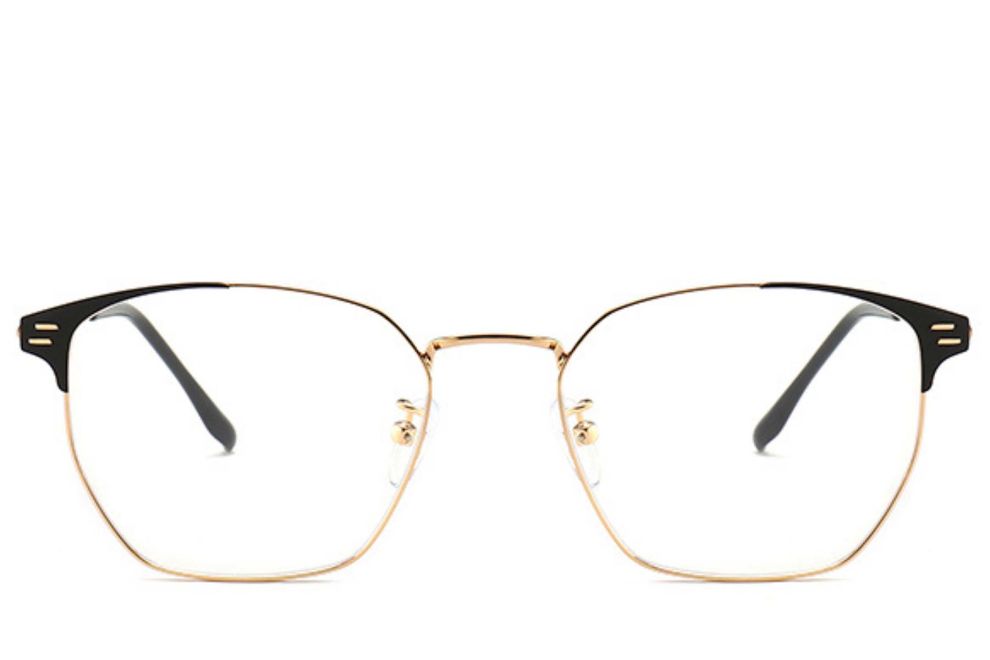 Semi-rimless Golden Metal Glasses #BS0406-0253