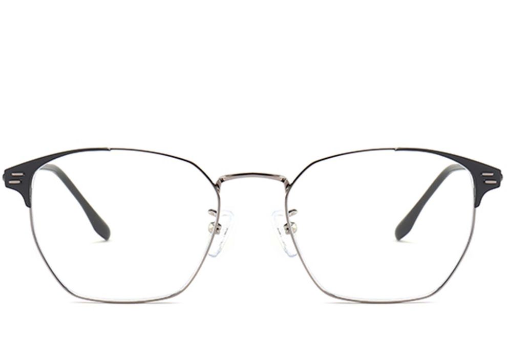 Semi-rimless Grey Metal Glasses #BS0406-0254