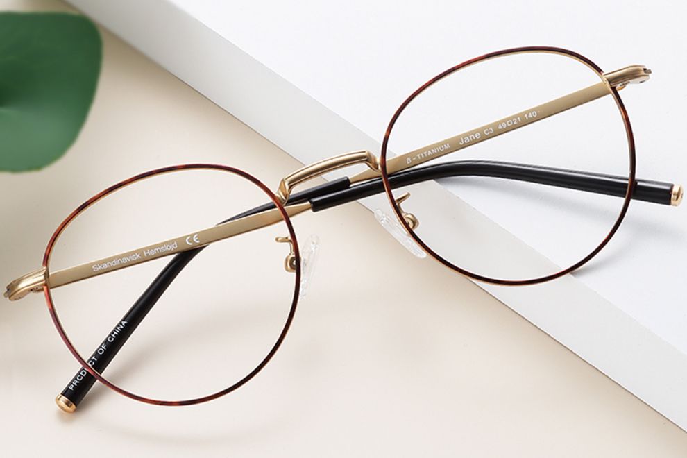 Oval Tortoiseshell Metal Glasses #BS0406-0269