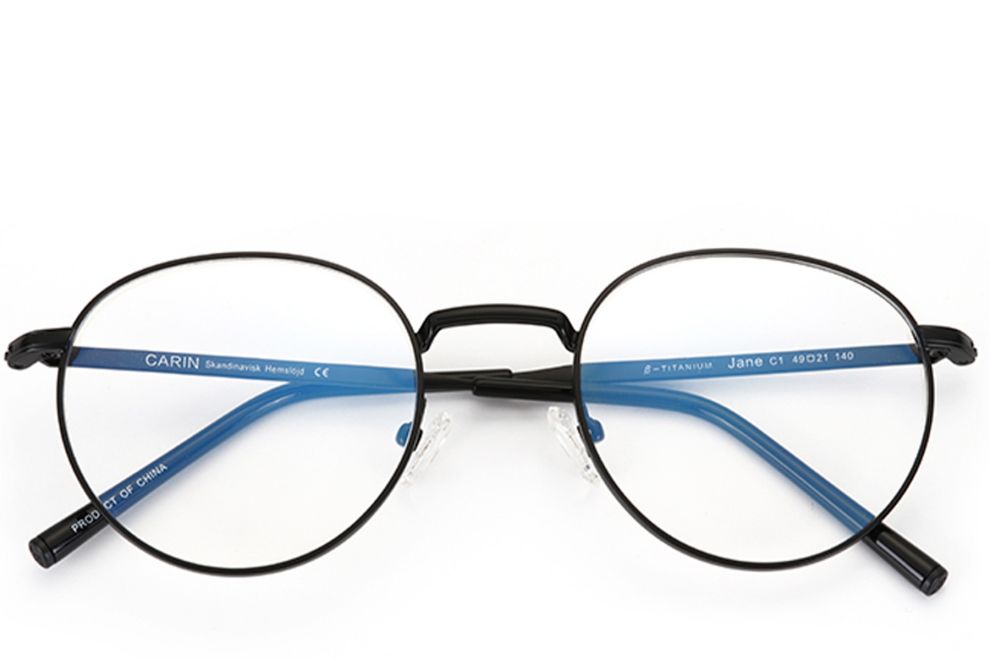 Lunettes ovales en métal noir #BS0406-0270
