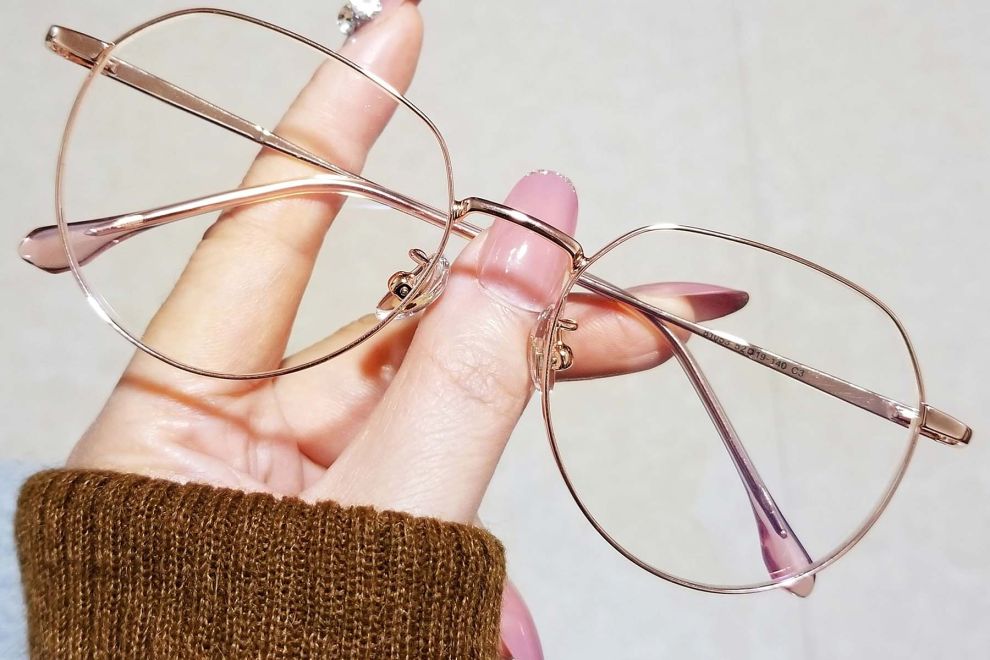 Geometric Pink Metal Glasses #BS0406-0284