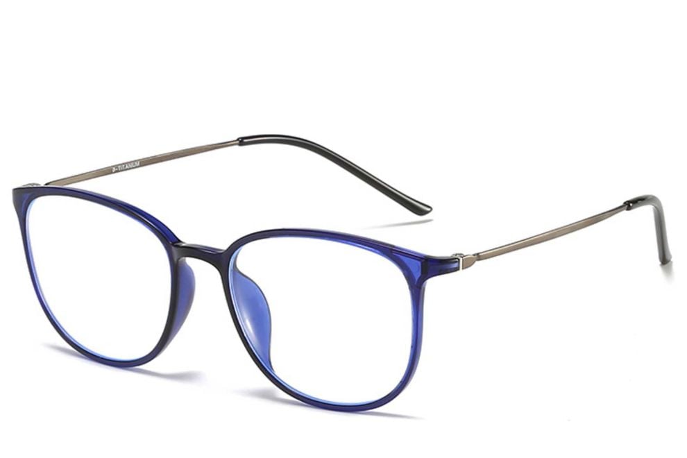 Oval Blue Ultem Glasses #BS0406-0311