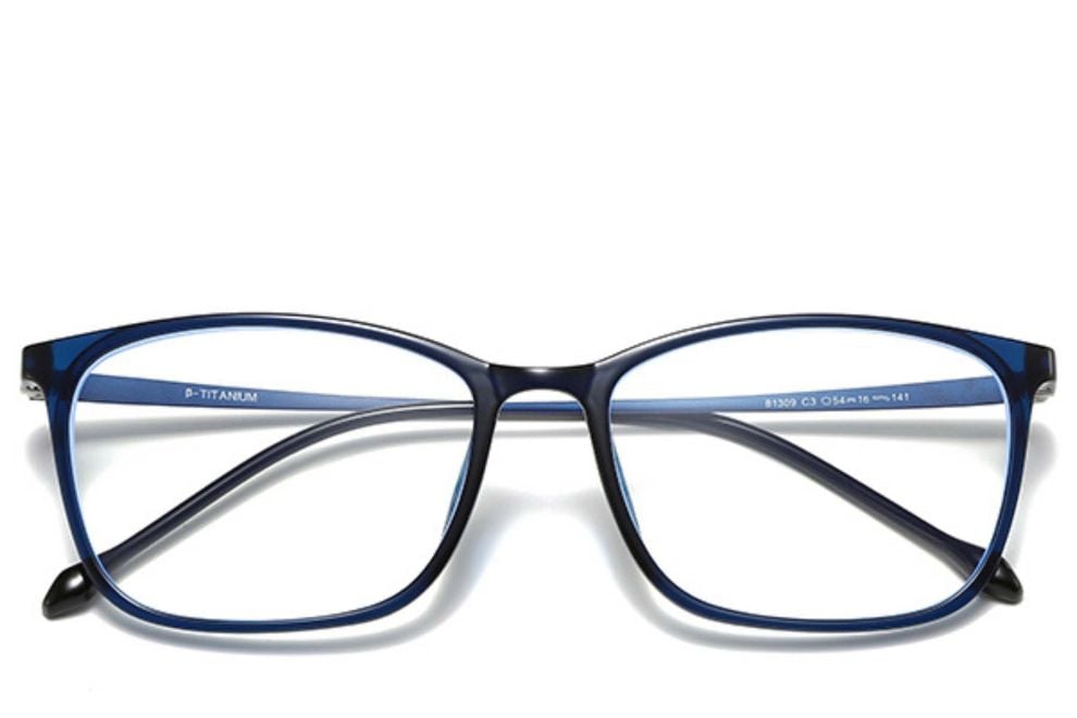 Rectangular Blue Ultem Glasses #BS0406-0315
