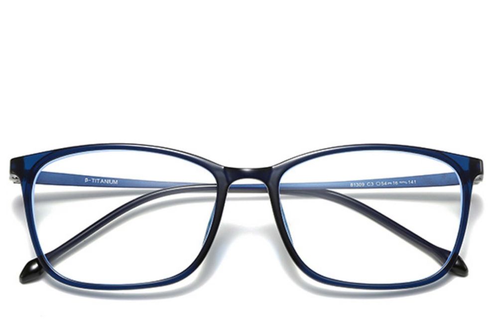 Lunettes rectangulaires bleues Ultem #BS0406-0315