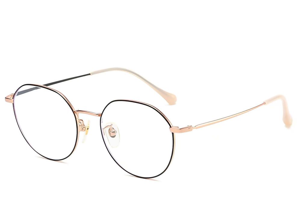 Lunettes ovales en titane noir #BS0406-0323