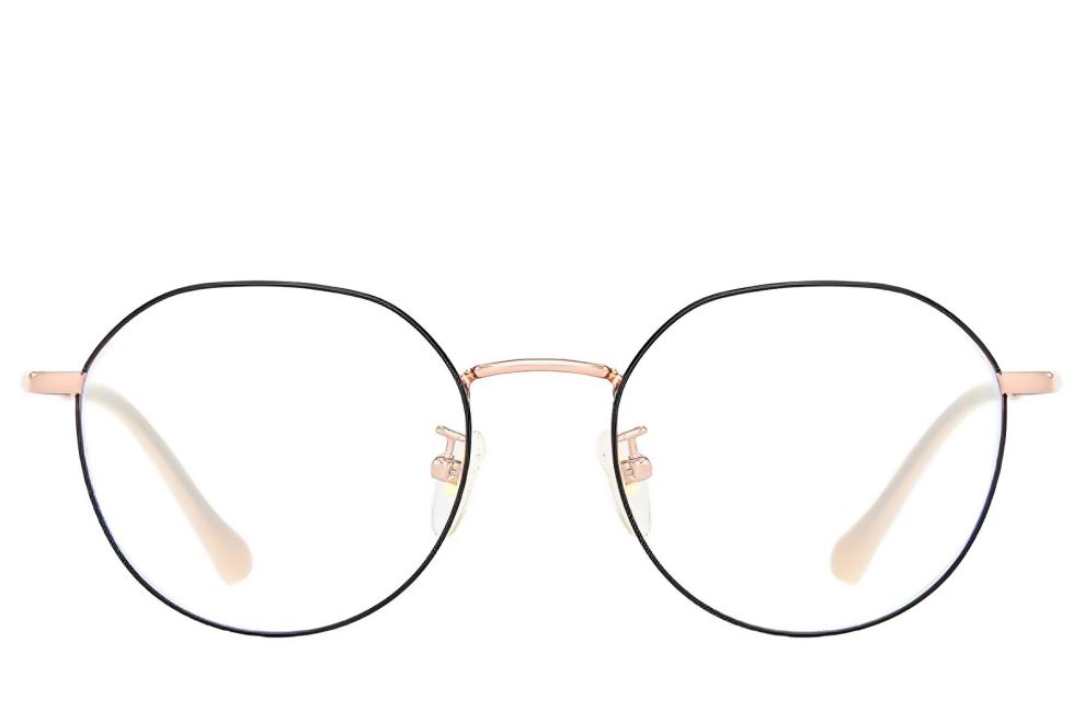 Lunettes ovales en titane noir #BS0406-0323