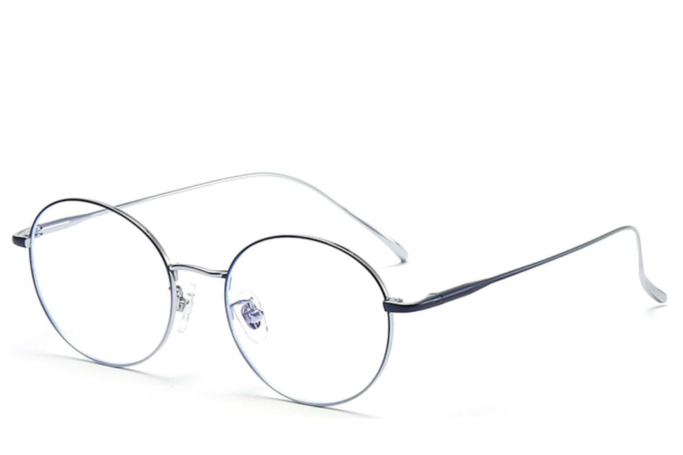 Lunettes ovales en titane argenté #BS0406-0358