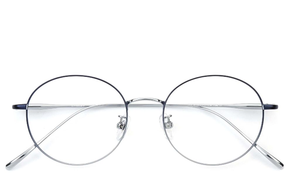 Lunettes ovales en titane argenté #BS0406-0358