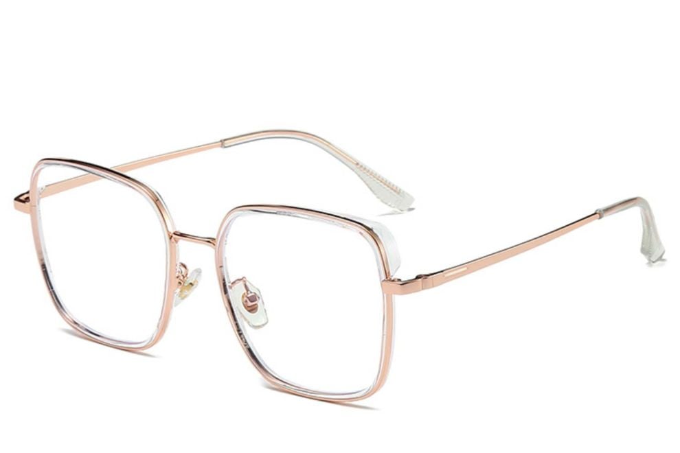 Rectangular Transparent Metal Glasses #BS0406-0370
