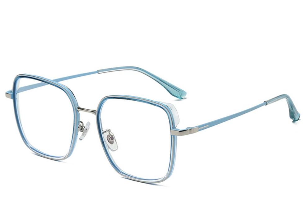 Gafas rectangulares de metal azul #BS0406-0371