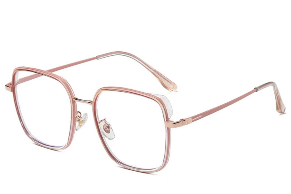 Rectangular Pink Metal Glasses #BS0406-0372