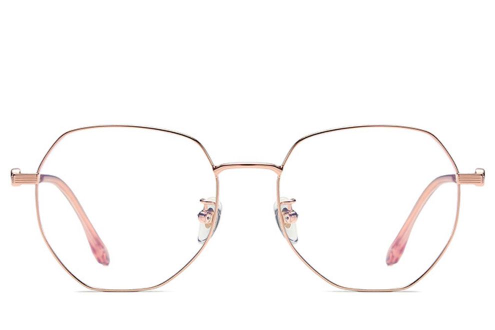 Gafas geométricas de titanio rosa #BS0406-0378