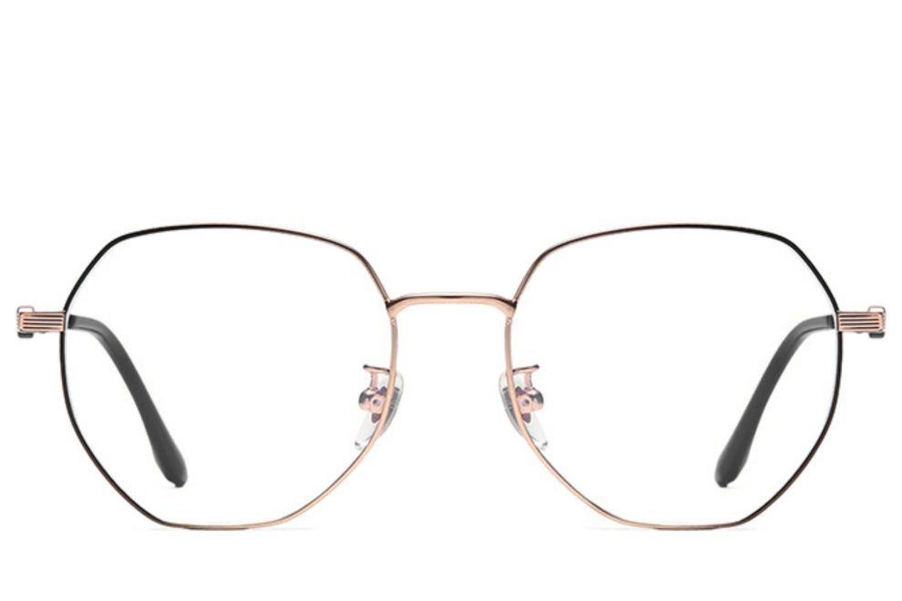 Geometric Black Titanium Glasses #BS0406-0379