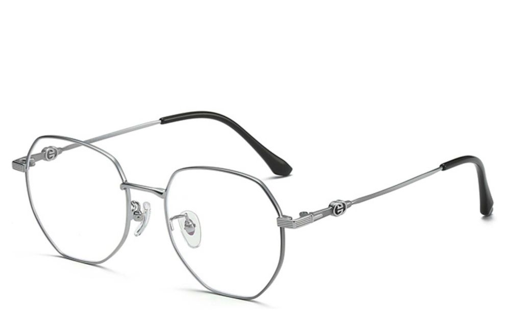 Geometrische zilveren titanium bril #BS0406-0380