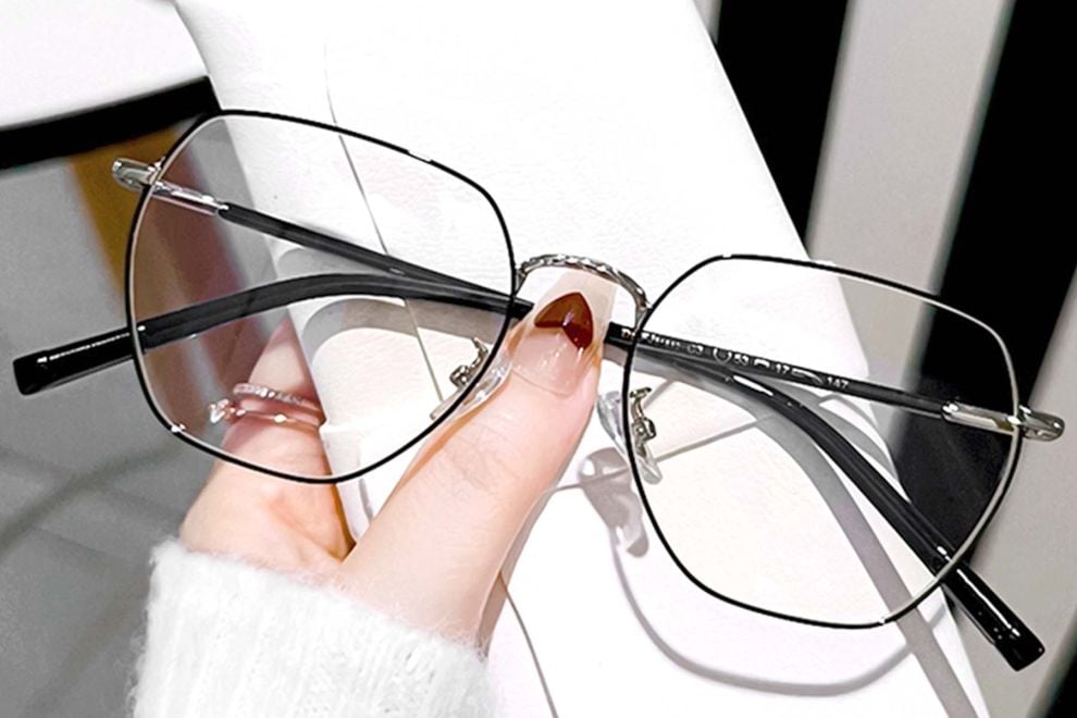 Rectangular Silver Metal Glasses #BS0406-0383