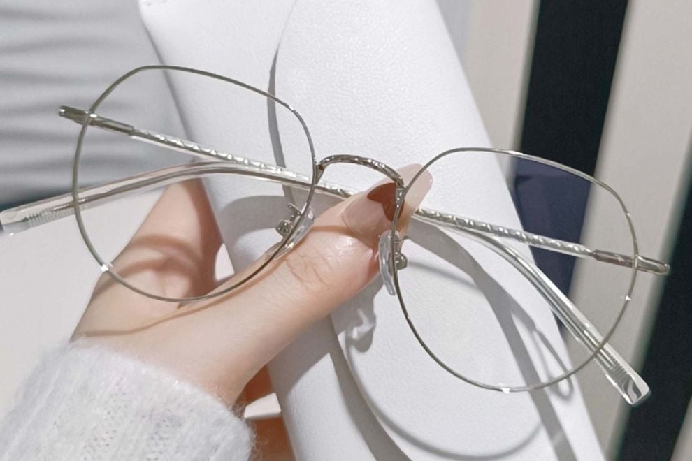 Oval Silver Metal Glasses #BS0406-0386
