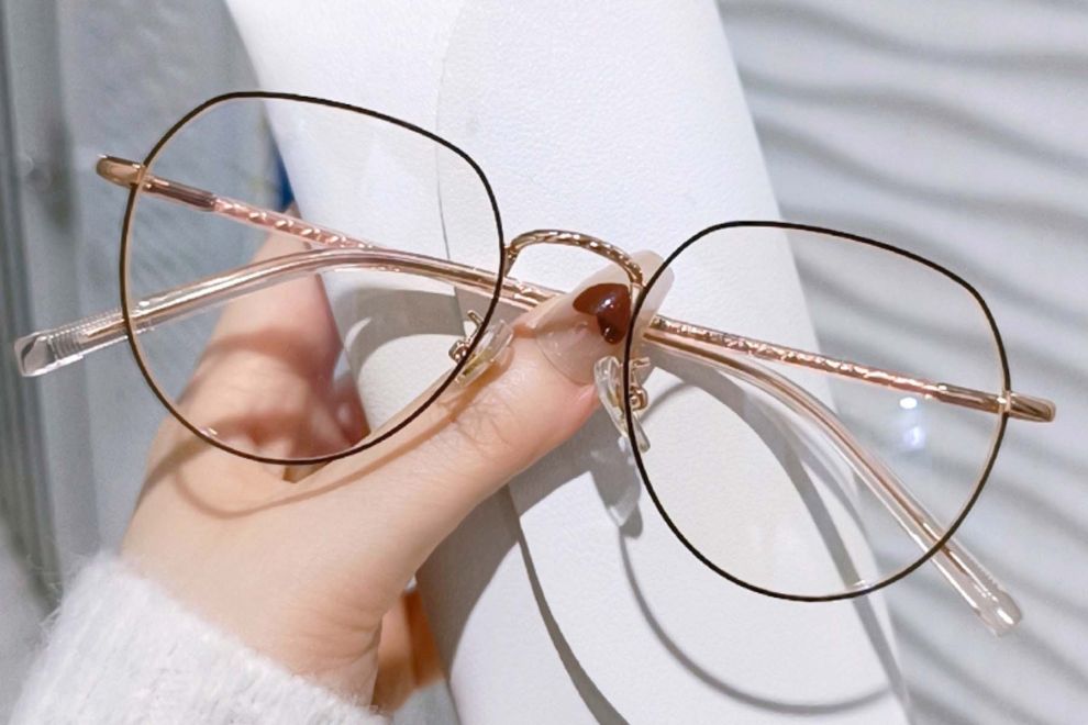 Gafas ovaladas de metal negro #BS0406-0388