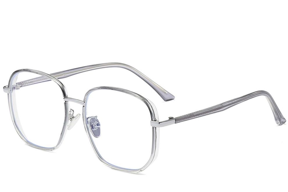 Gafas geométricas de metal gris #BS0406-0399