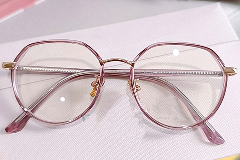 Oval Purple Metal Glasses #BS0406-0403