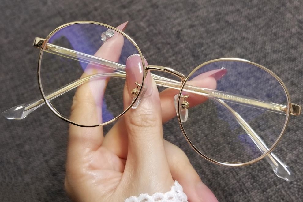 Oval Golden Metal Glasses #BS0406-0417