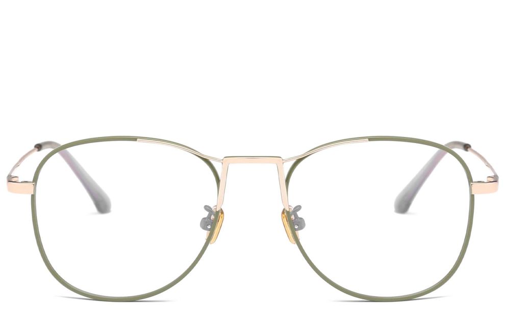 Aviator Green Metal Glasses #BS0406-0432