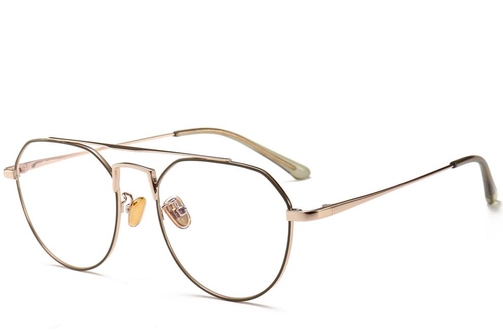 Aviator Green Metal Glasses #BS0406-0439