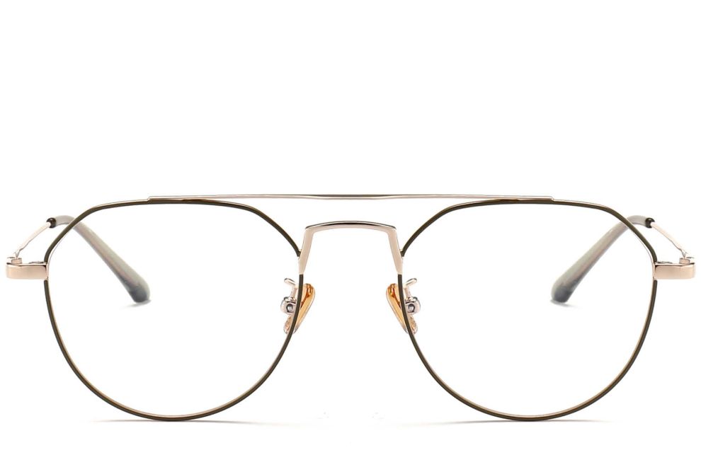 Aviator Green Metal Glasses #BS0406-0439