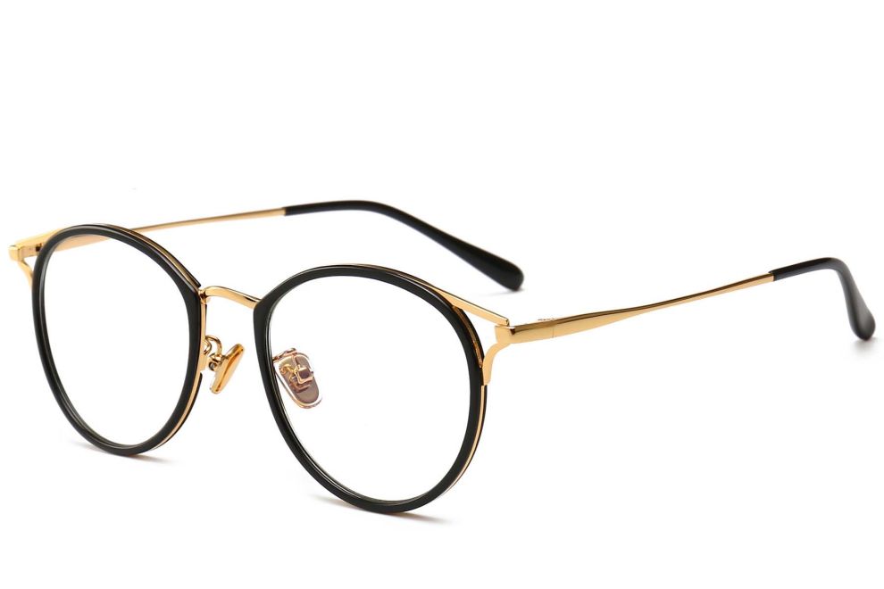 Gafas ovaladas de metal dorado #BS0406-0445