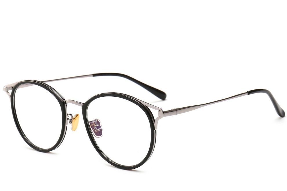 Gafas ovaladas de metal plateado #BS0406-0446