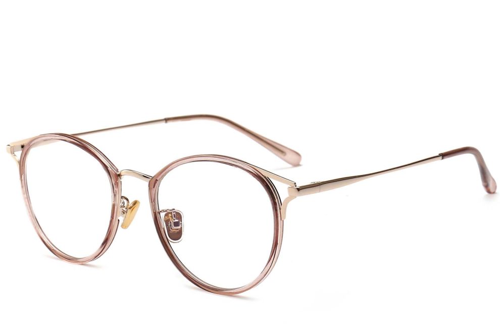 Gafas ovaladas de metal rosa #BS0406-0447