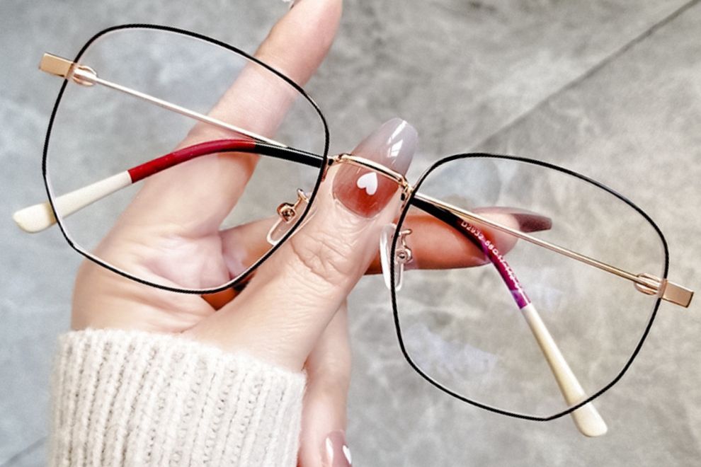 Gafas geométricas de metal dorado #BS0406-0449