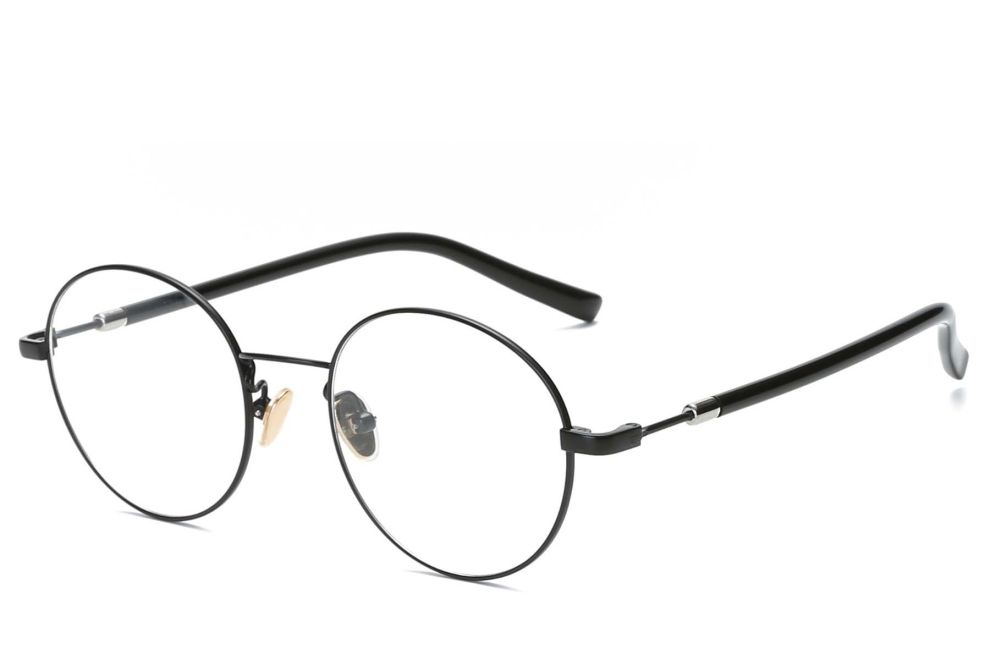 Lunettes ovales en métal noir #BS0406-0470